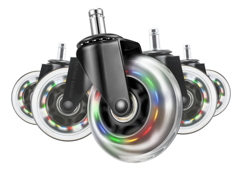 DELTACO RGB Casters,Wheels,5-pack GAM-141 for Gaming Chairs