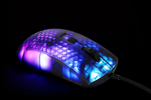 DELTACO Ultralight Gaming Mouse,RGB GAM-144 Semi-Transparent,DM310,Black