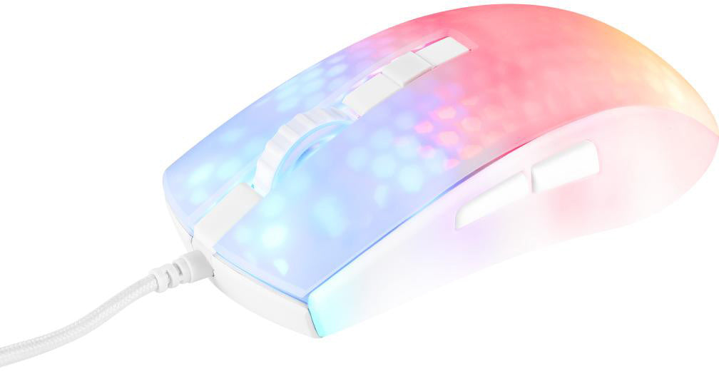 DELTACO Ultralight Gaming Mouse, RGB GAM-144-W Semi-Transparent, WM87,White