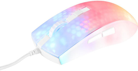 DELTACO Ultralight Gaming Mouse, RGB GAM-144-W Semi-Transparent, WM87,White