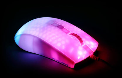 DELTACO Ultralight Gaming Mouse, RGB GAM-144-W Semi-Transparent, WM87,White