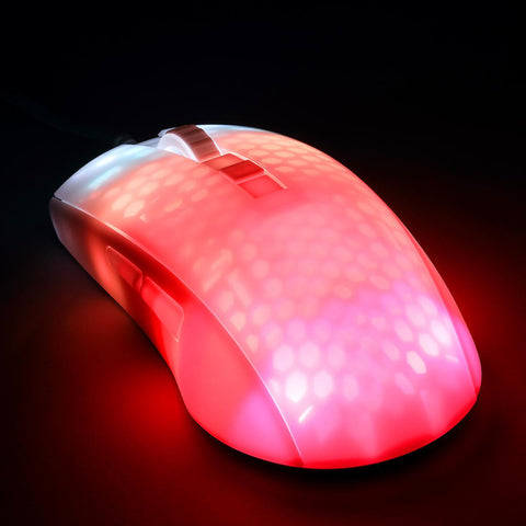 DELTACO Ultralight Gaming Mouse, RGB GAM-144-W Semi-Transparent, WM87,White