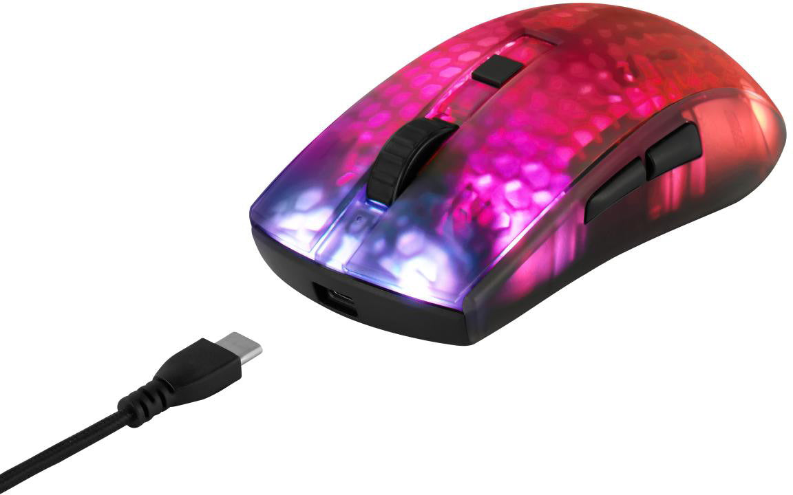 DELTACO Lightweight Mouse Wirel.RGB GAM-145 Semi-Transparent,DM320,Black