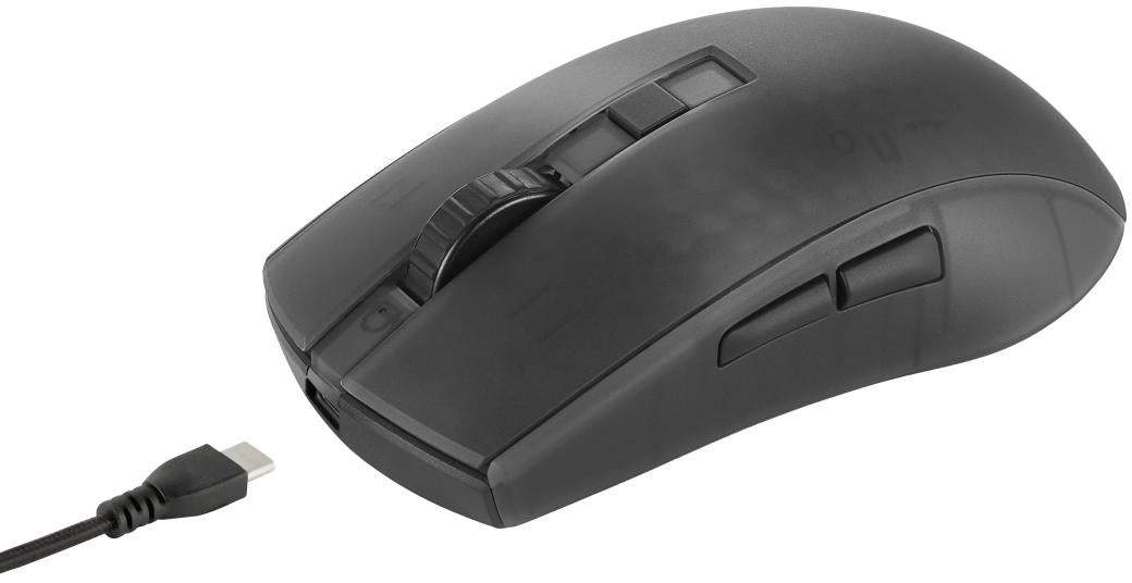 DELTACO Lightweight Mouse Wirel.RGB GAM-145 Semi-Transparent,DM320,Black