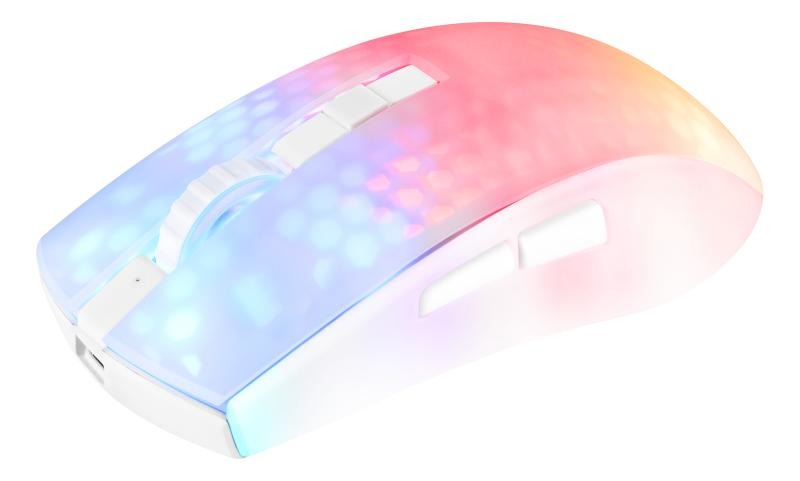 DELTACO Lightweight Mouse Wirel.RGB GAM-145-W Semi-Transparent, WM89,White