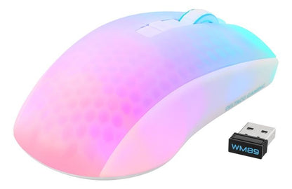 DELTACO Lightweight Mouse Wirel.RGB GAM-145-W Semi-Transparent, WM89,White