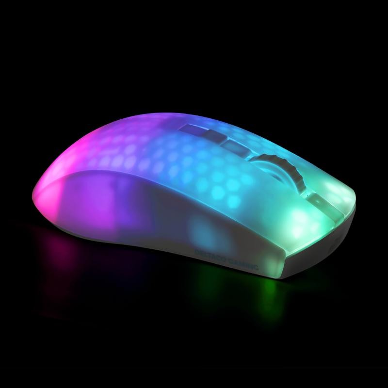 DELTACO Lightweight Mouse Wirel.RGB GAM-145-W Semi-Transparent, WM89,White