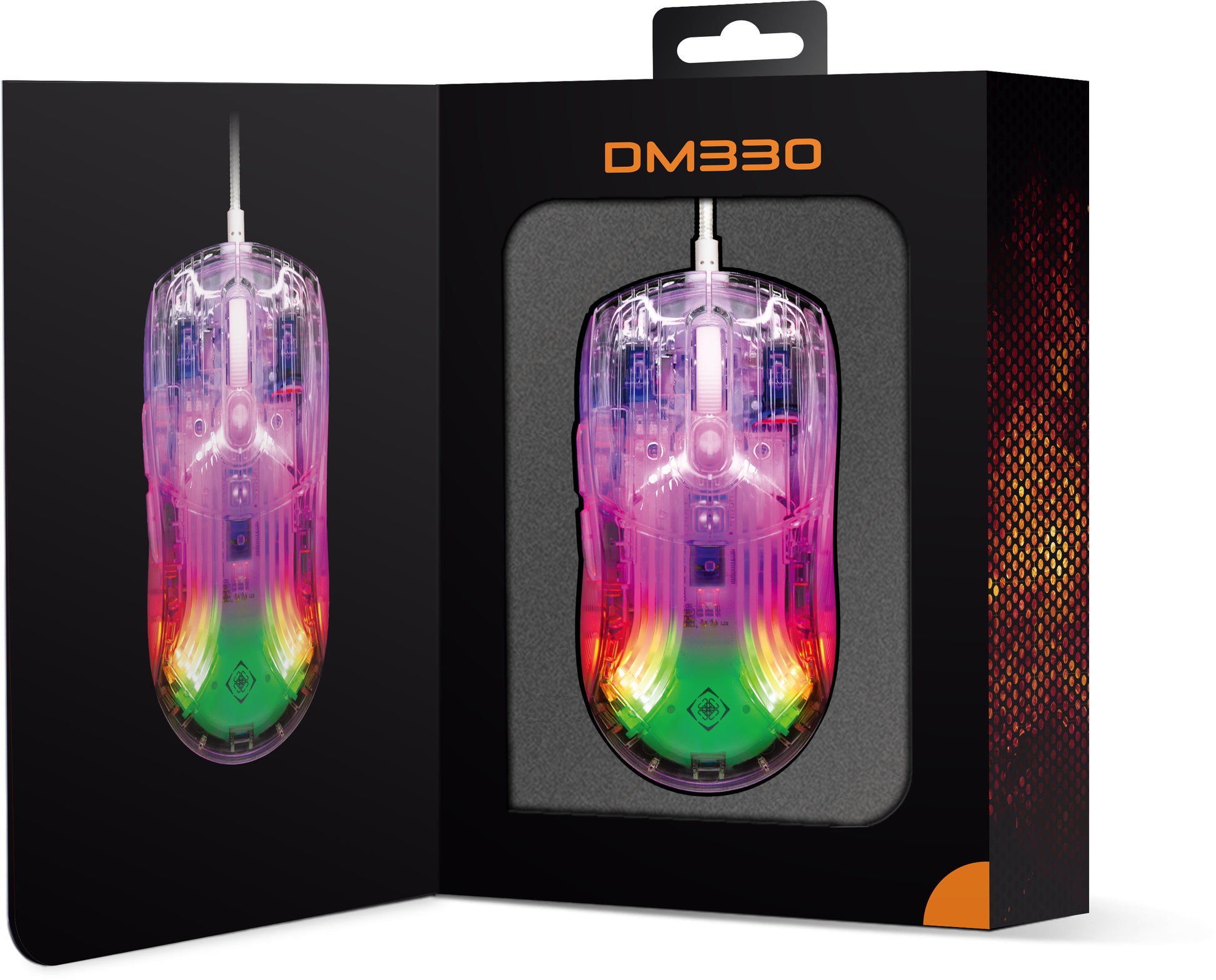 DELTACO Transparent Gaming Mouse,RGB GAM-159 Wired, DM330