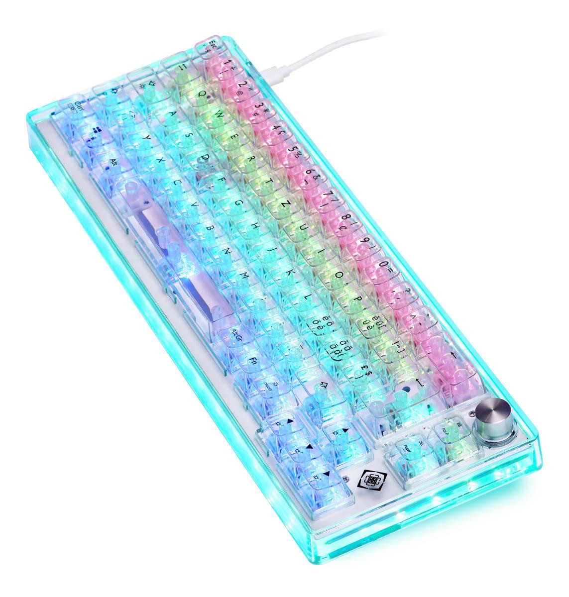 DELTACO TKL Gaming Keyboard mech GAM-160-T-CH transparent RGB CH-Layout