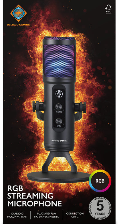 DELTACO RGB Microphone GAM-171 Black