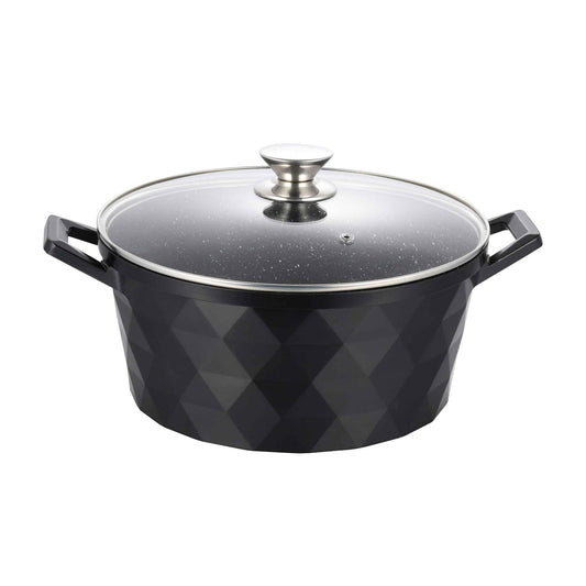 DIAC28 Schwarz Flacher Kochtopf – 28 cm