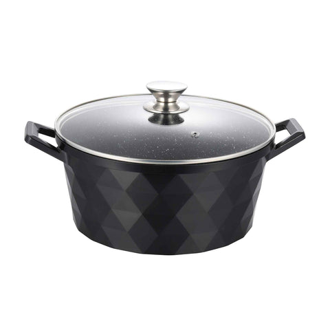 DIAC28 Schwarz Flacher Kochtopf – 28 cm