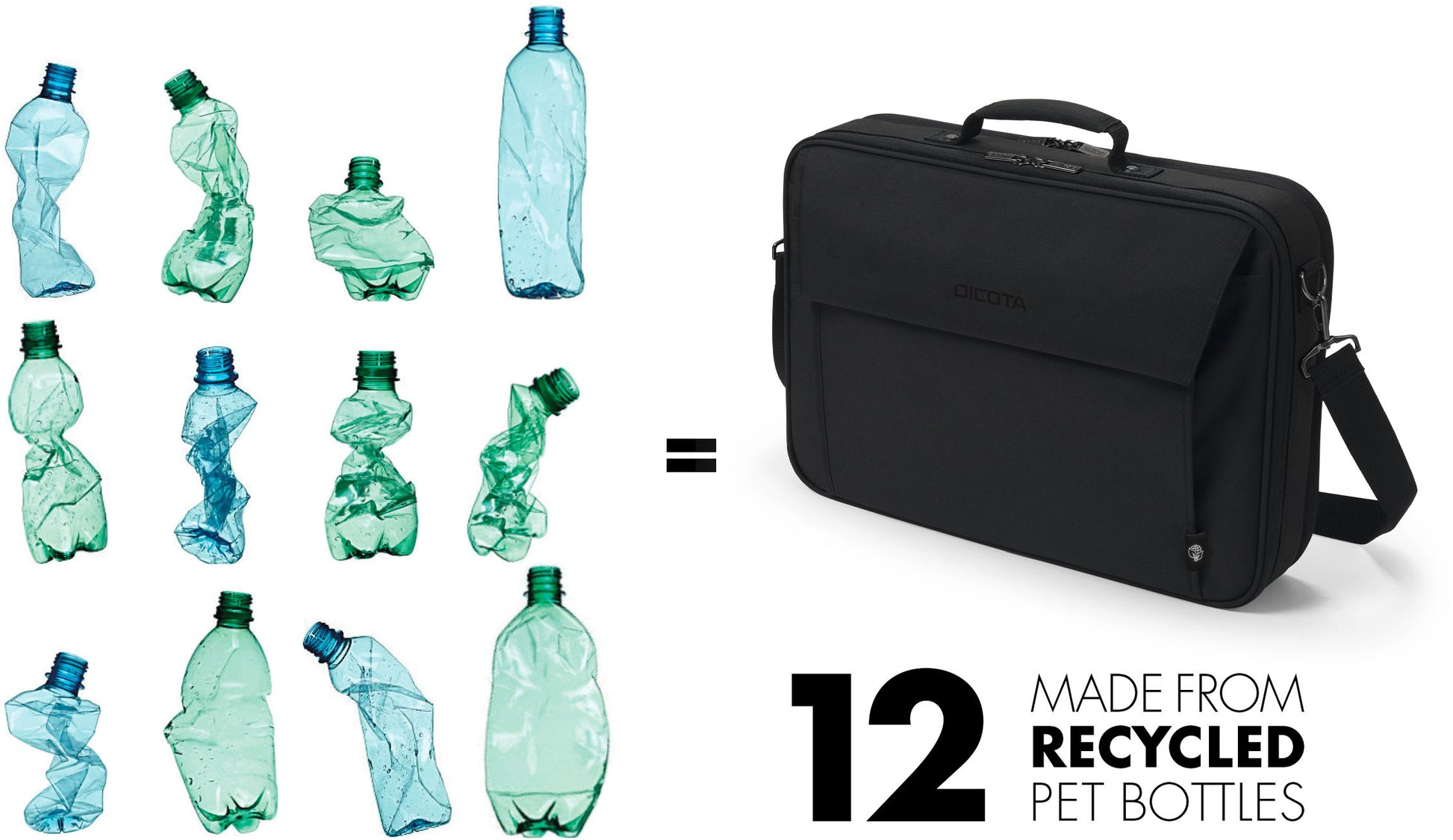 DICOTA Laptop Bag Multi Plus BASE D30492-RPET 15-17.3 inch Black