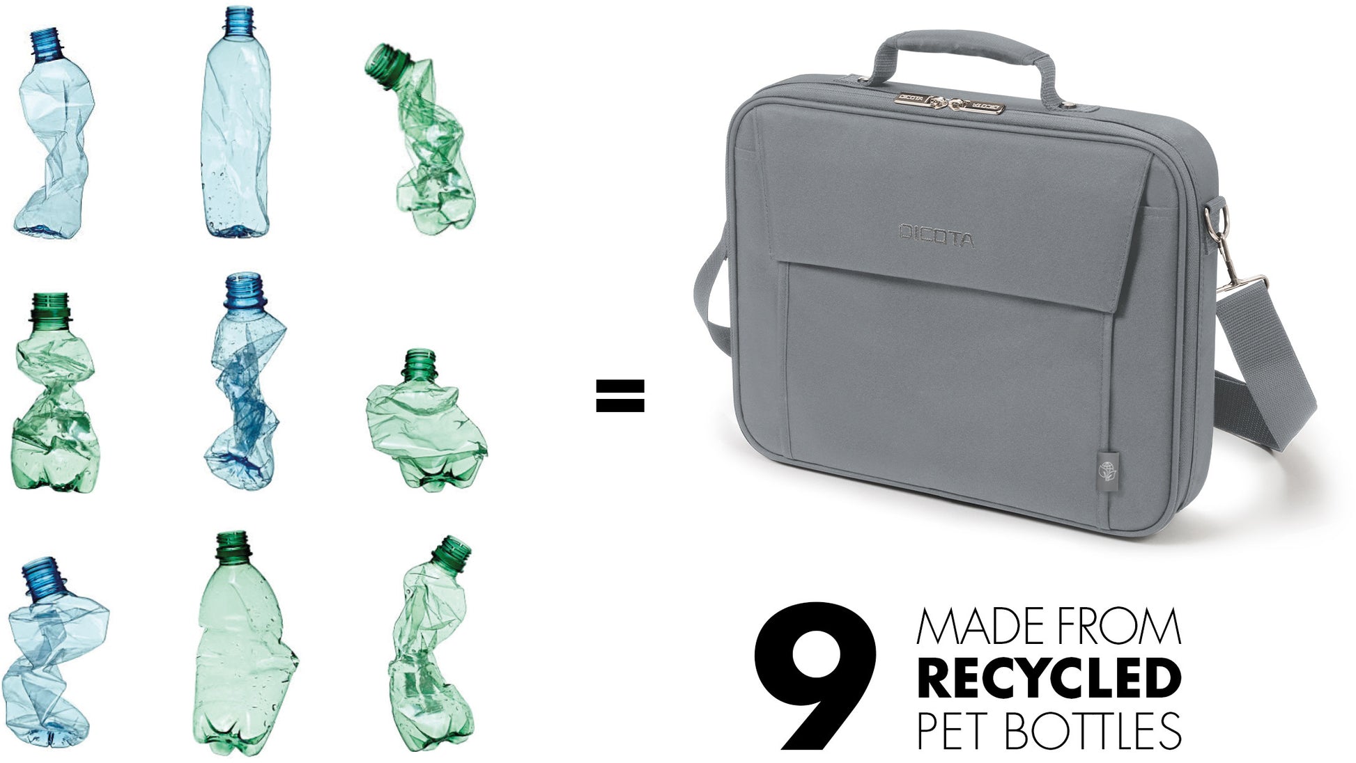 DICOTA Laptop Bag Eco Multi BASE D30918-RPET 14-15.3 inch Grey