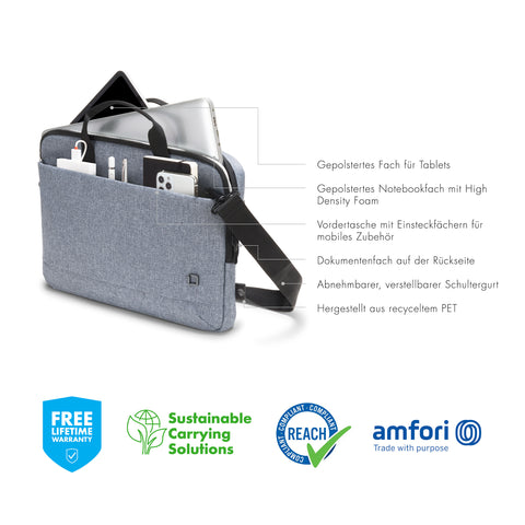 DICOTA Eco Slim Case MOTION Blue Den. D31866-RPET for Universal 10 - 11.6 inch