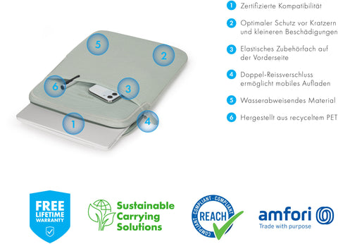 DICOTA Sleeve Eco SLIM M D31996-DFS Microsoft Surf. Laptop Silver