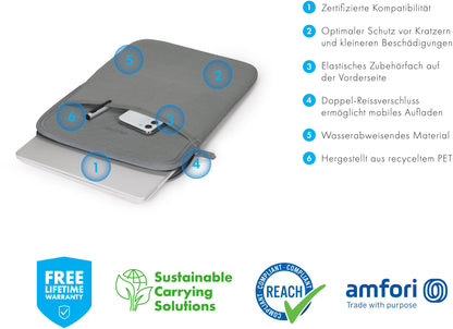 DICOTA Sleeve Eco SLIM L D32000-DFS Microsoft Surface Laptop Grey