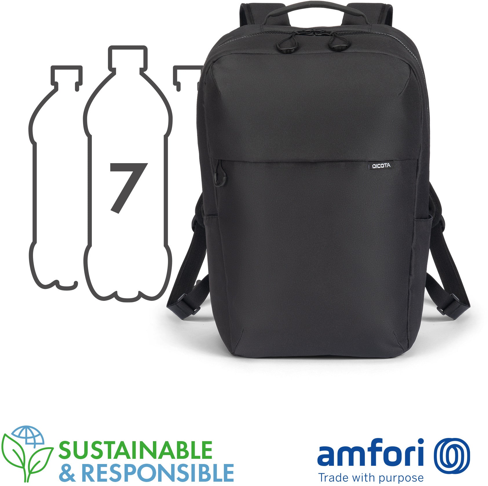 DICOTA Backpack COMMUTER D32115-RPET 13-16 inch Black