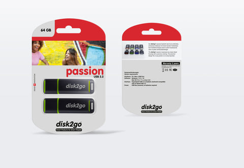 DISK2GO USB-Stick passion 3.0 64GB 30006573 USB 3.0 double pack