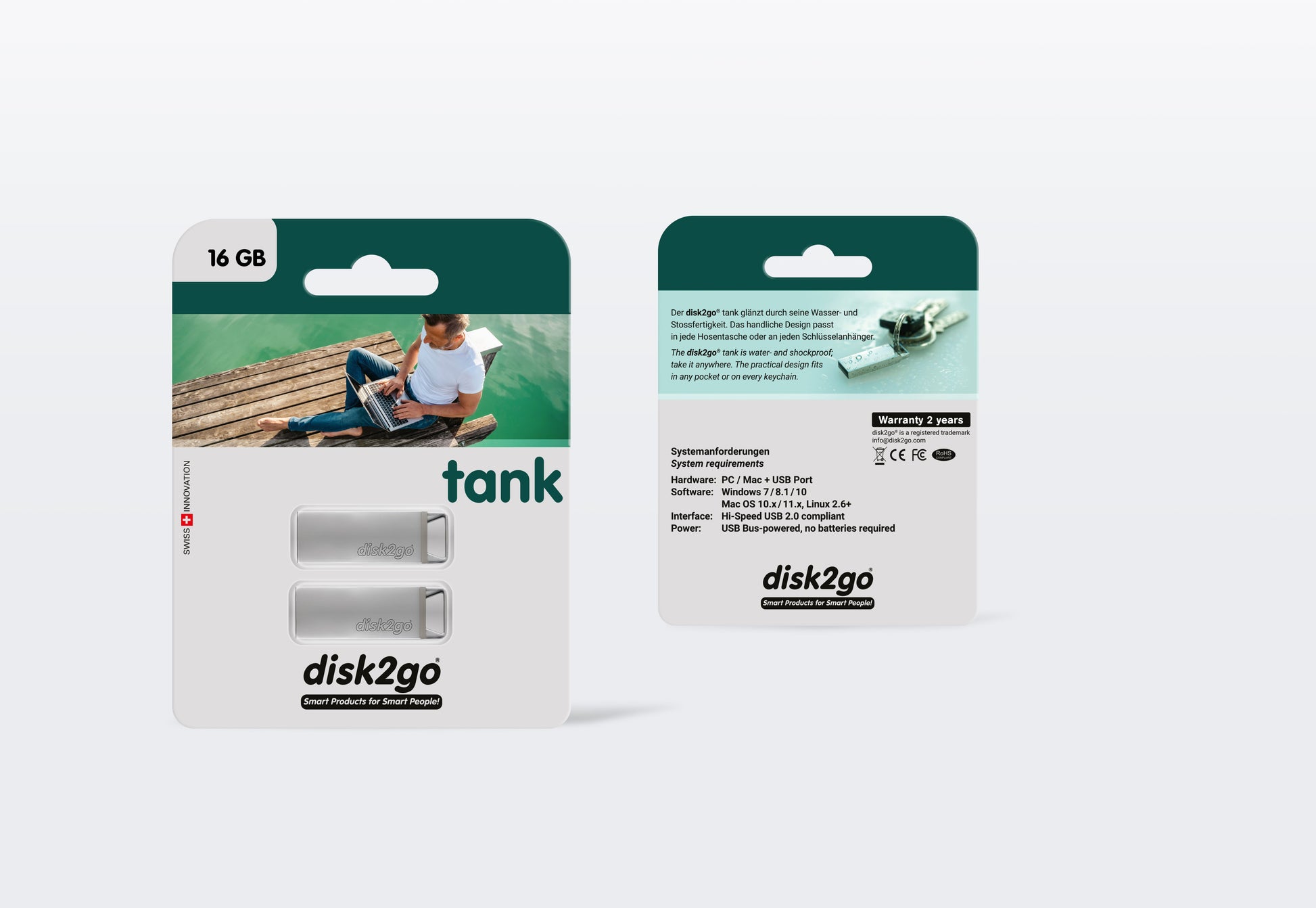 DISK2GO USB-Stick tank 2.0 16GB 30006589 USB 2.0 double pack