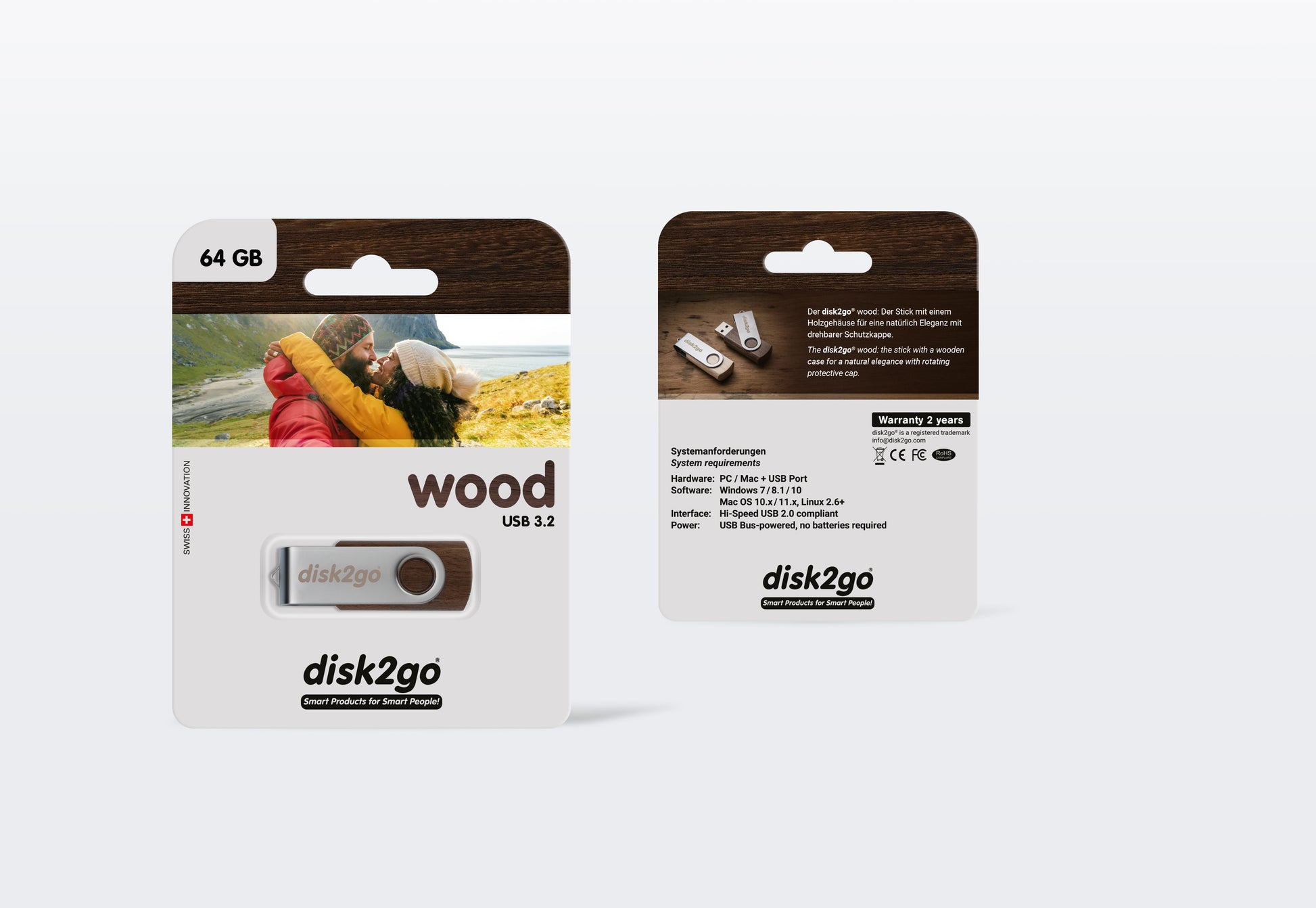 DISK2GO USB-Stick wood 64GB 30006663 USB 3.0