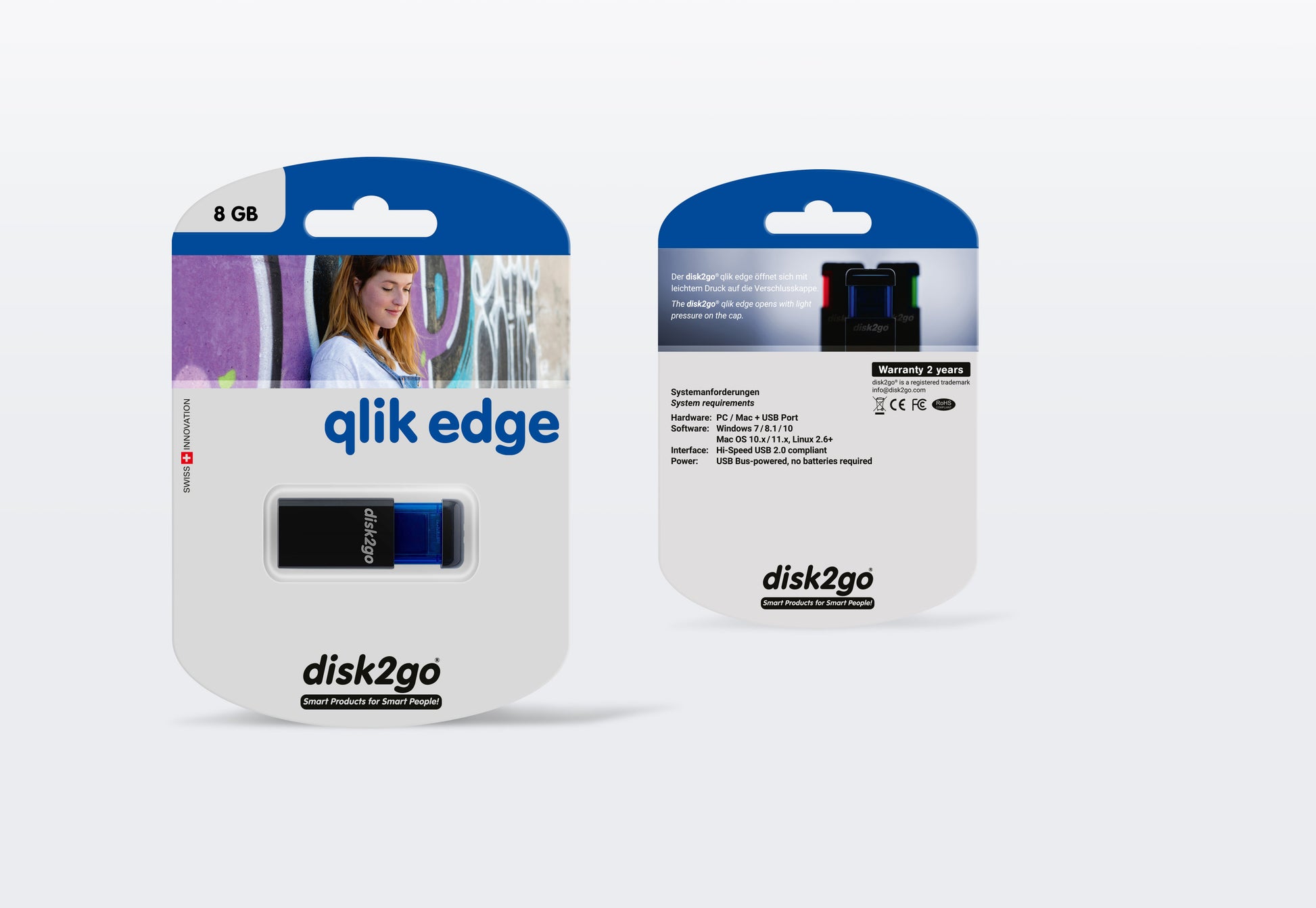 DISK2GO USB-Stick qlik edge 8GB 30006720 USB 2.0