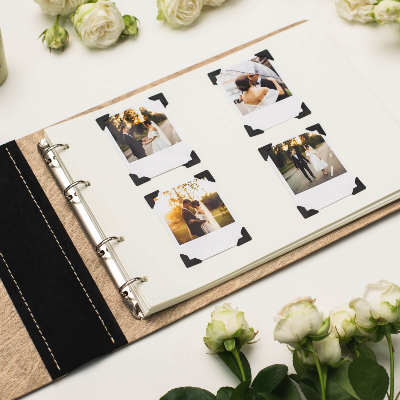 leather wooden photo album 