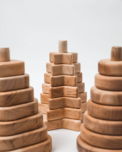 wood toy triangle stacking 