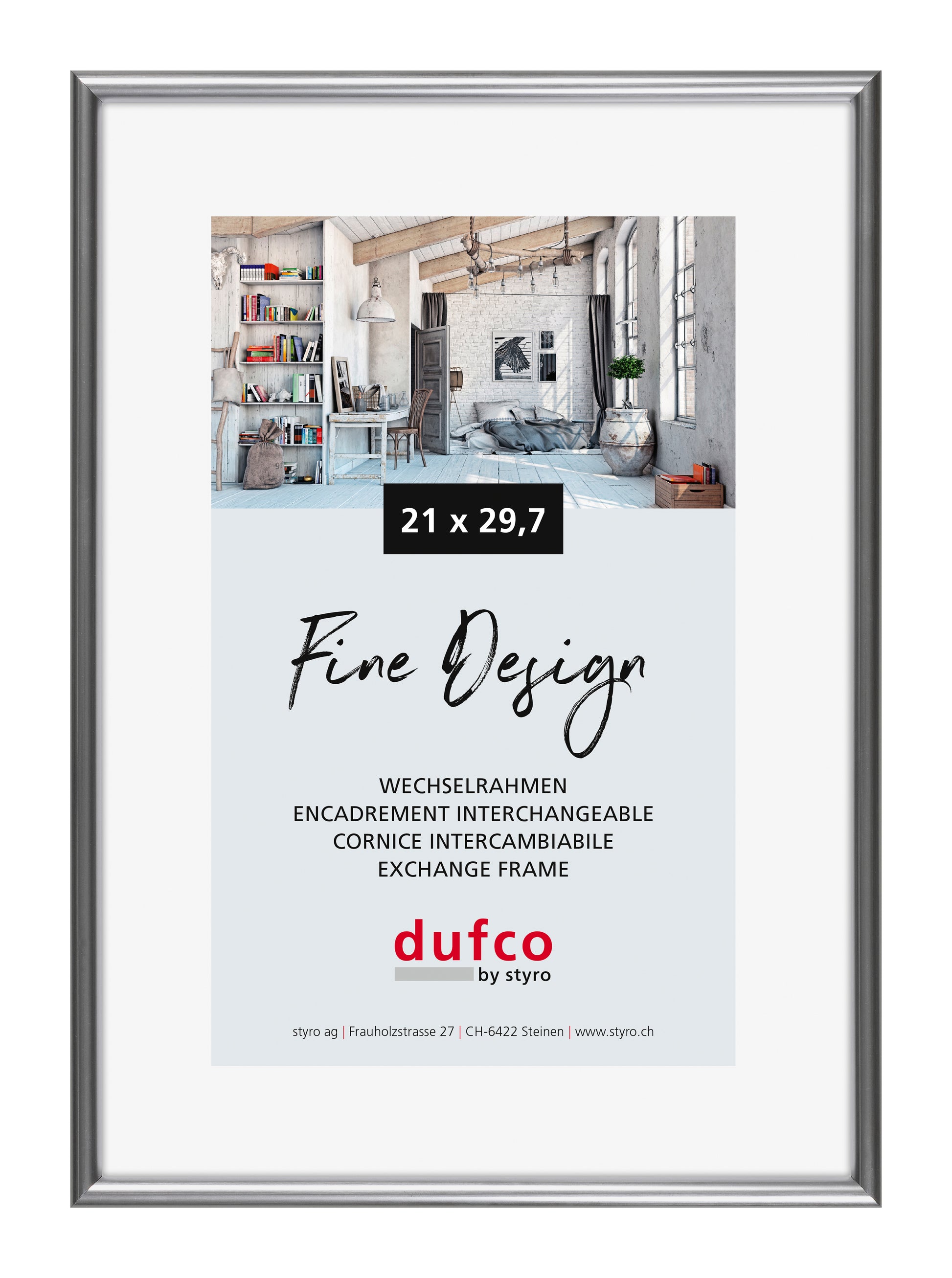 DUFCO Bilderrahmen 21x29.7cm 1400.40027 Fine Design silber