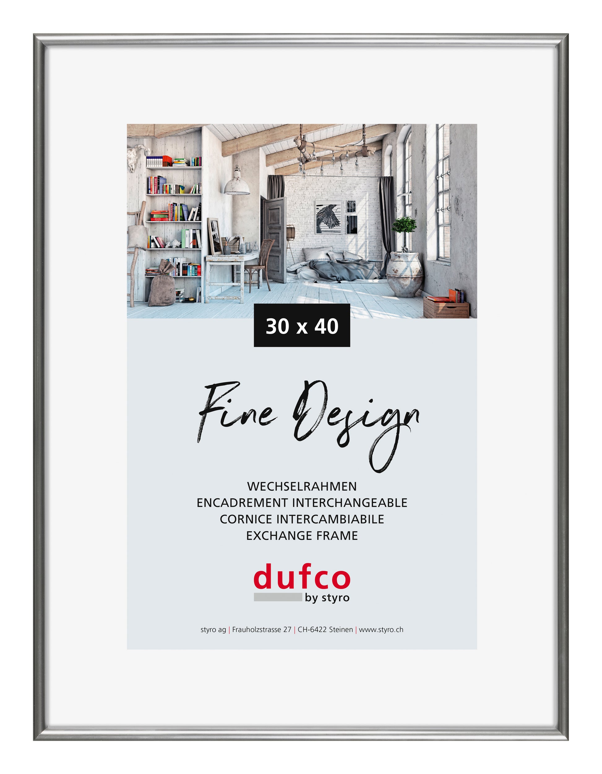 DUFCO Bilderrahmen 30x40cm 1400.40029 Fine Design silber
