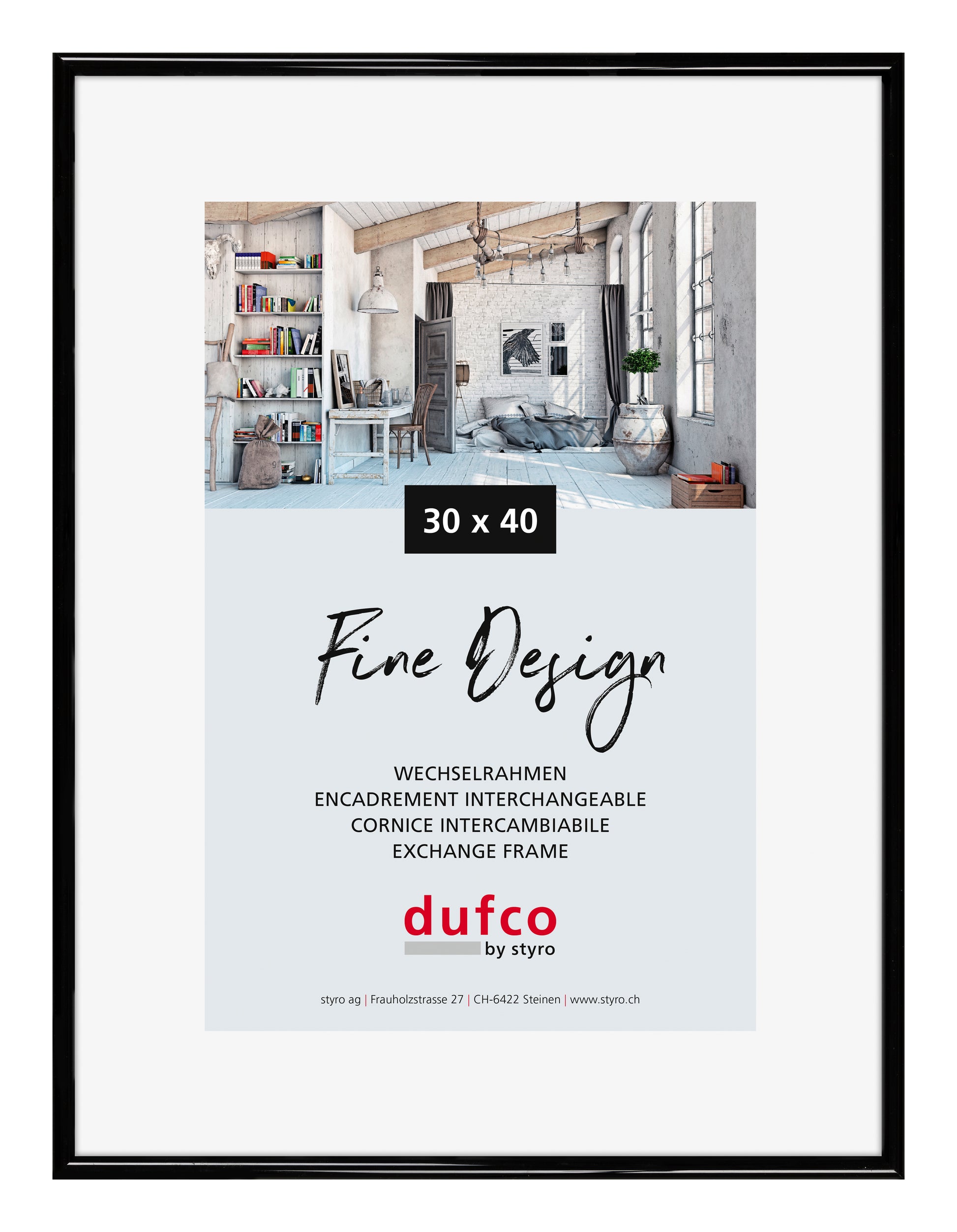 DUFCO Bilderrahmen 30x40cm 1400.40053 Fine Design schwarz