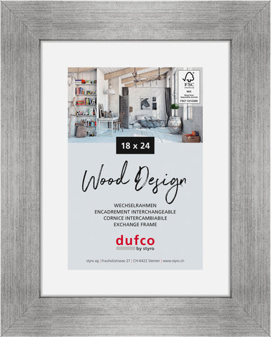 DUFCO Holz-Bilderrahmen 18x24cm 1610.80068 Larisis silber