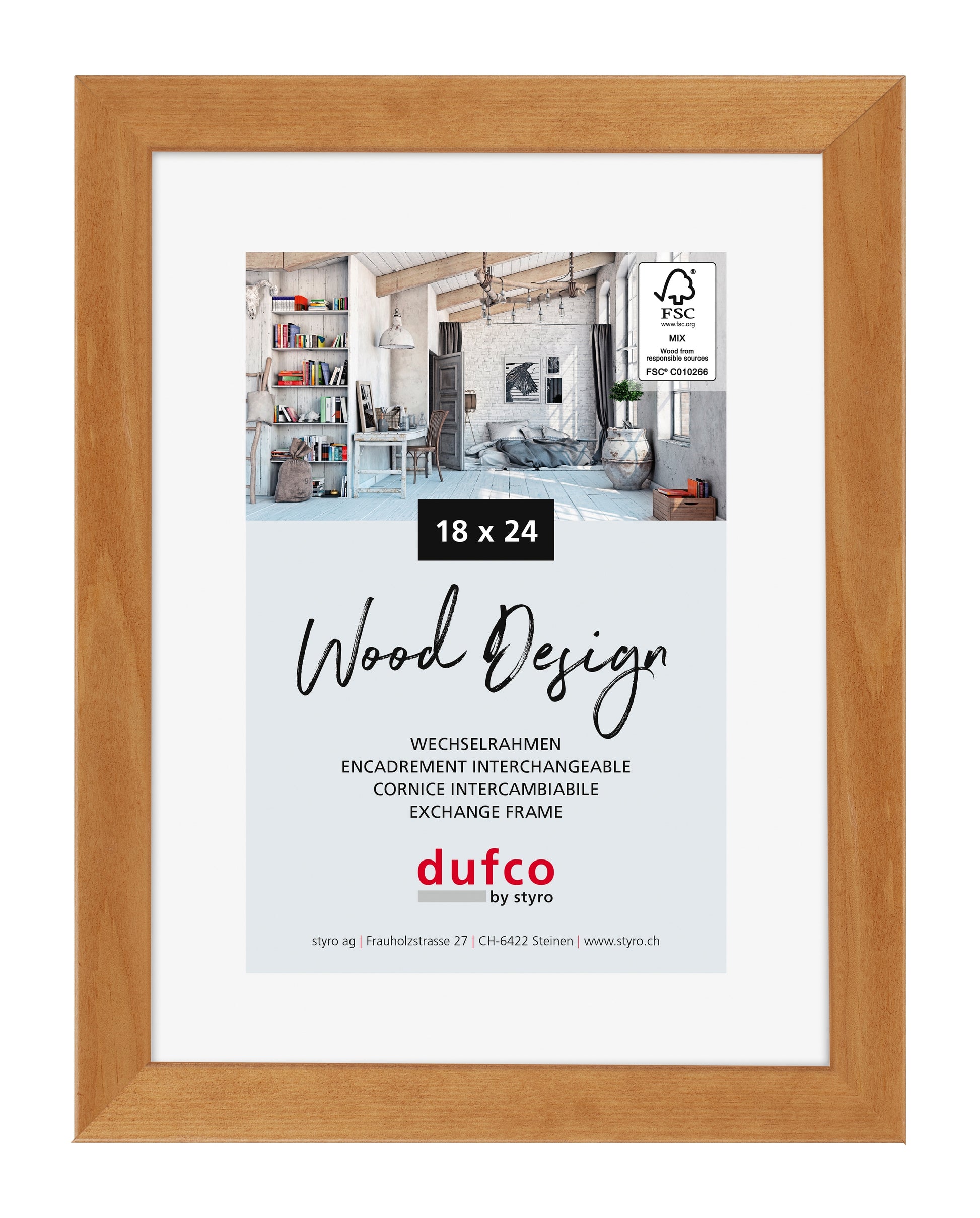 DUFCO Holz-Bilderrahmen 18x24cm 1610.80598 Toronto Kirschbaum