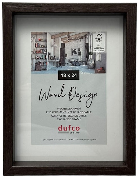 DUFCO Holz-Bilderrahmen 18x24cm 1610.80992 Fuji braun
