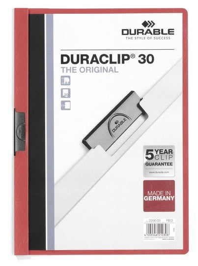 DURABLE Klemmhefter DURACLIP 30 220003 für 30 Blatt A4 rot