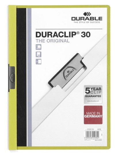 DURABLE Klemmhefter DURACLIP 30 220005 für 30 Blatt A4 grün