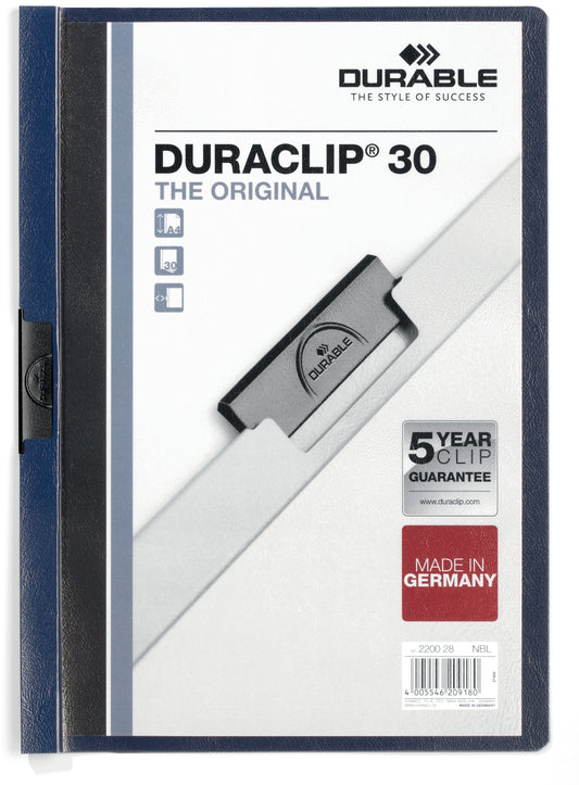 DURABLE Klemmhefter DURACLIP 30 220028 für 30 Blatt A4 nachtblau