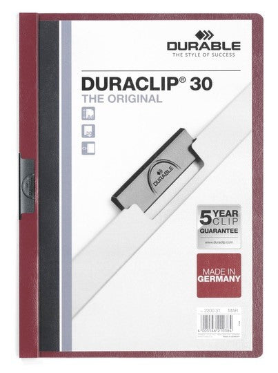 DURABLE Klemmhefter DURACLIP 30 220031 für 30 Blatt A4 dunkelrot