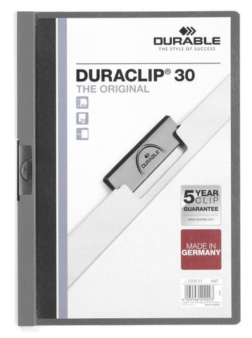 DURABLE Klemmhefter DURACLIP 30 220057 für 30 Blatt A4 anthrazit