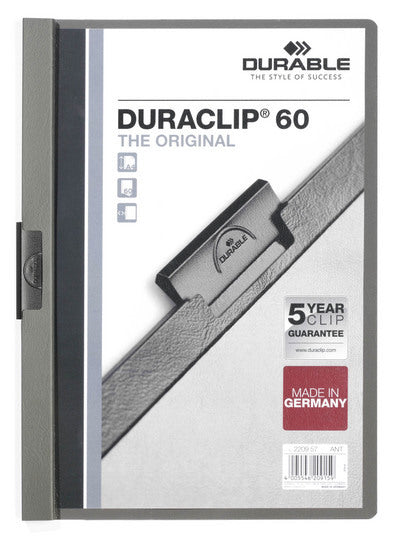 DURABLE Klemmhefter DURACLIP 60 220910 für 60 Blatt A4 grau