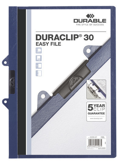 DURABLE Klemmhefter 30 EASY FILE 222907 für 30 Blatt A4 dunkelblau