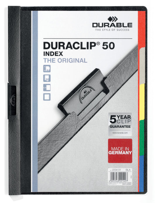 DURABLE Klemmhefter Duraclip Index A4 223401 schwarz