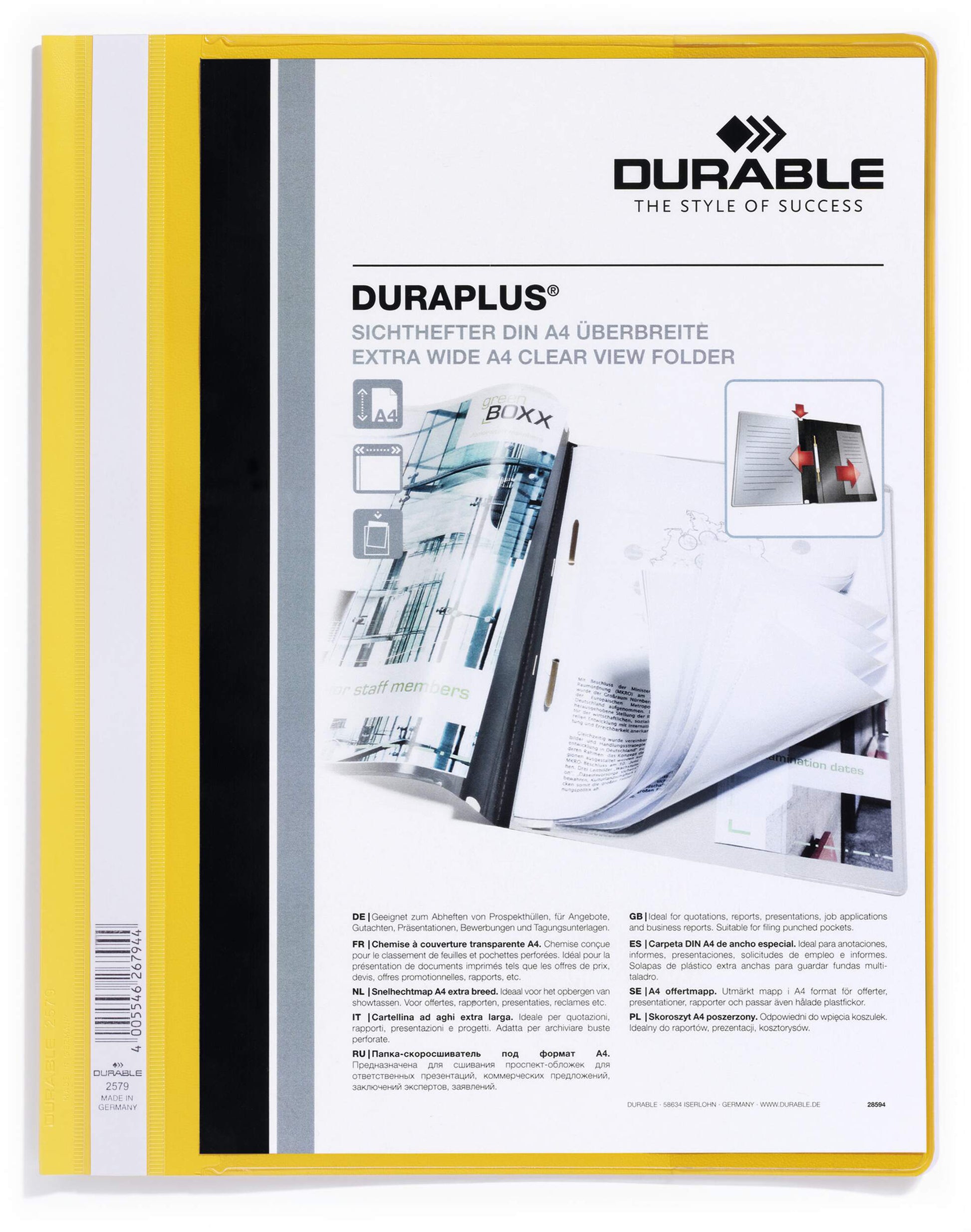 DURABLE Angebotshefter DURAPLUS 257904 für 100 Blatt A4 gelb