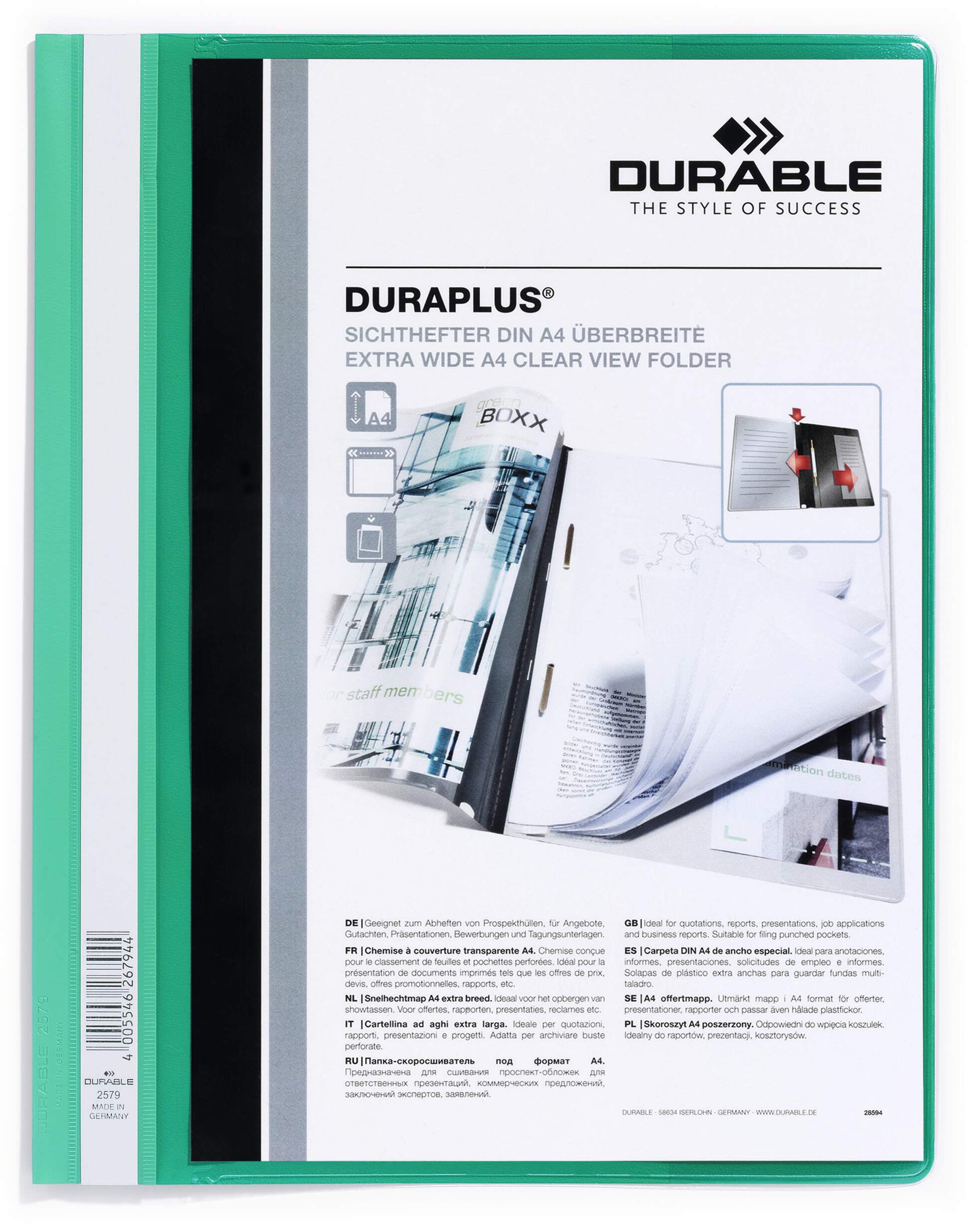 DURABLE Angebotshefter DURAPLUS 257905 für 100 Blatt A4 grün