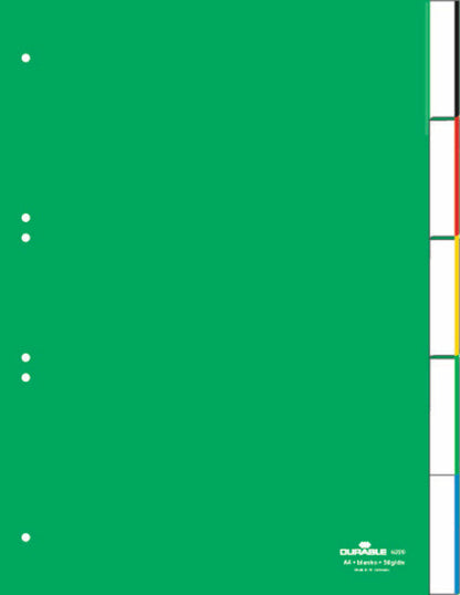 DURABLE Register grün A4 622005 5-teilig, blanko