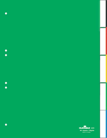 DURABLE Register grün A4 622005 5-teilig, blanko