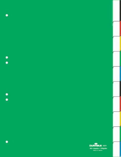 DURABLE Register grün A4 622105 10-teilig