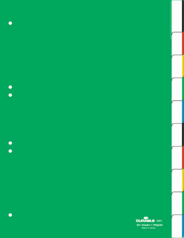 DURABLE Register grün A4 622105 10-teilig