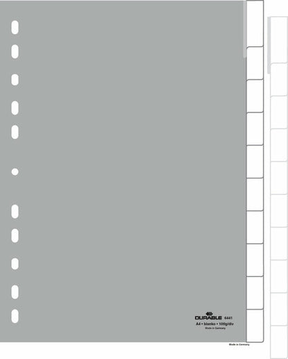 DURABLE Register PP A4 644110 grau 10-teilig