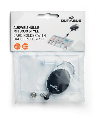 DURABLE Ausweishülle Jojo Style 890701 54x87mm, schwarz, für 1 Karte